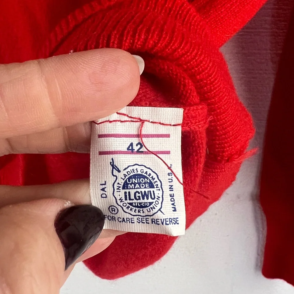 Vintage Dalton 100% Virgin Cashmere Red Turtleneck Sweater